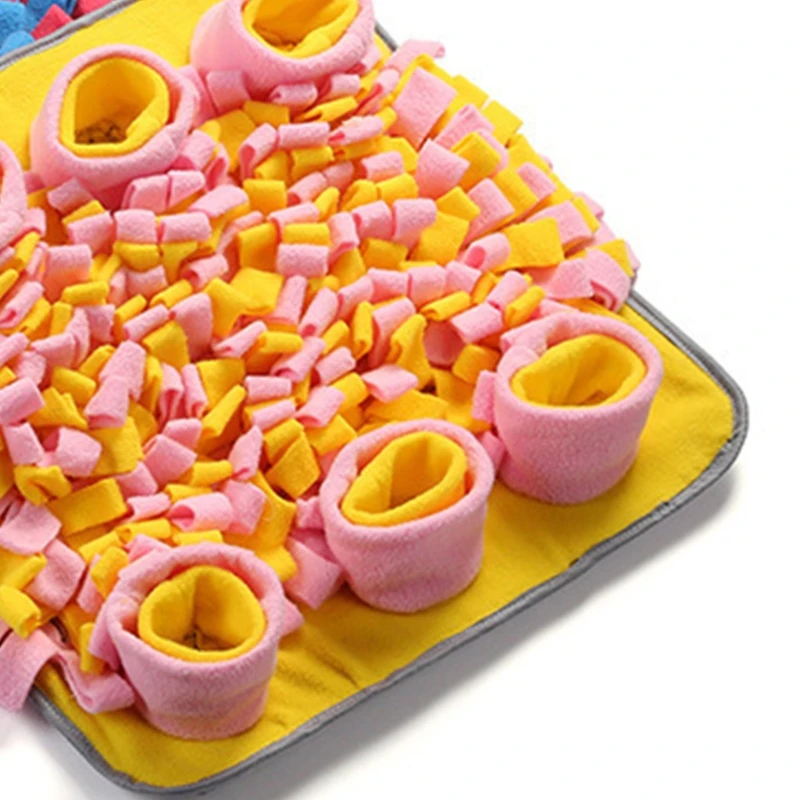 

50LB Square Shaped Dog Snuffle Feeding Mat Pet Nosework Training Slow Eating Durable Play Pad Washable Cushion Soft Puzzle