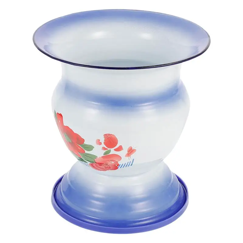 

1Pc Enamel Spittoon Convenient Toilet Vintage Chinese Style Spittoon for Home