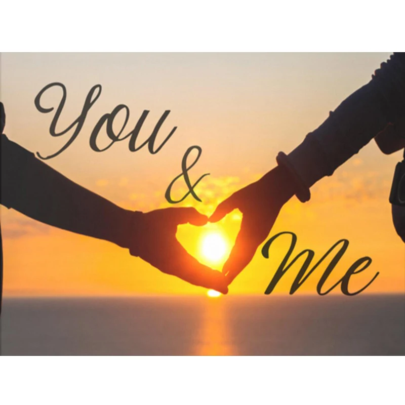 

100% Full Square/Round Drill 5D DIY Diamond Painting "Heart Text Sunset" Diamond Embroidery Cross Stitch 3D Decor