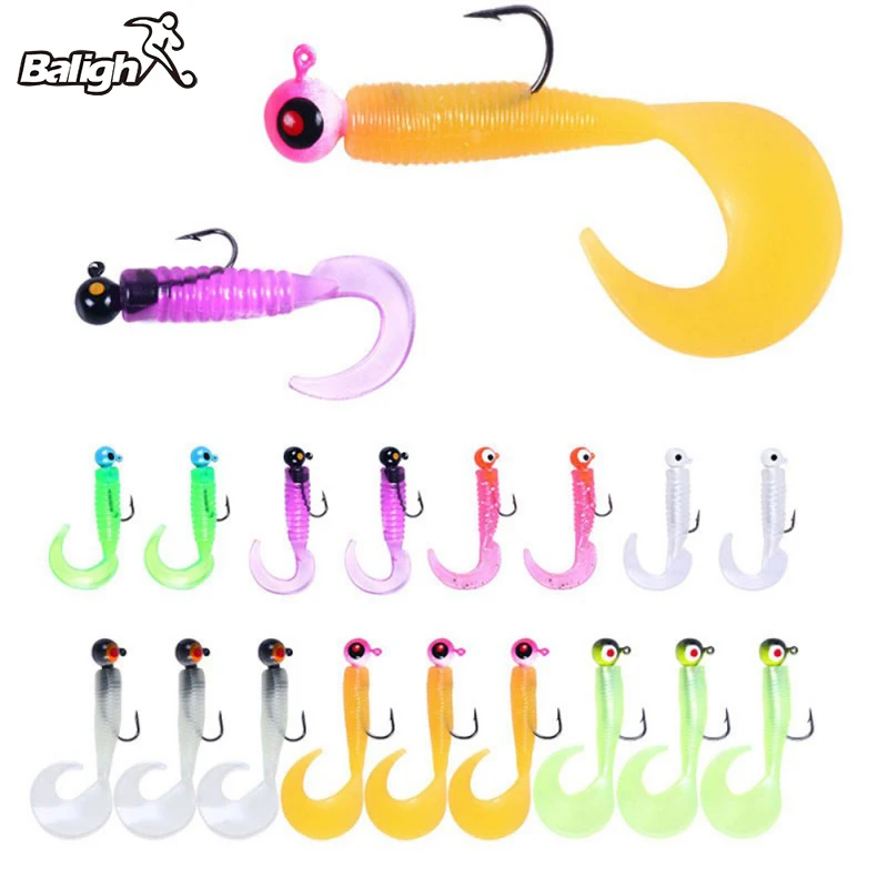 

Комплект рыболовных приманок Balight, смешанные цвета, 17 шт., свинцовая головка, крючок, Мягкая приманка, воблер, крэнкбейты, тройные Крючки, рыб...