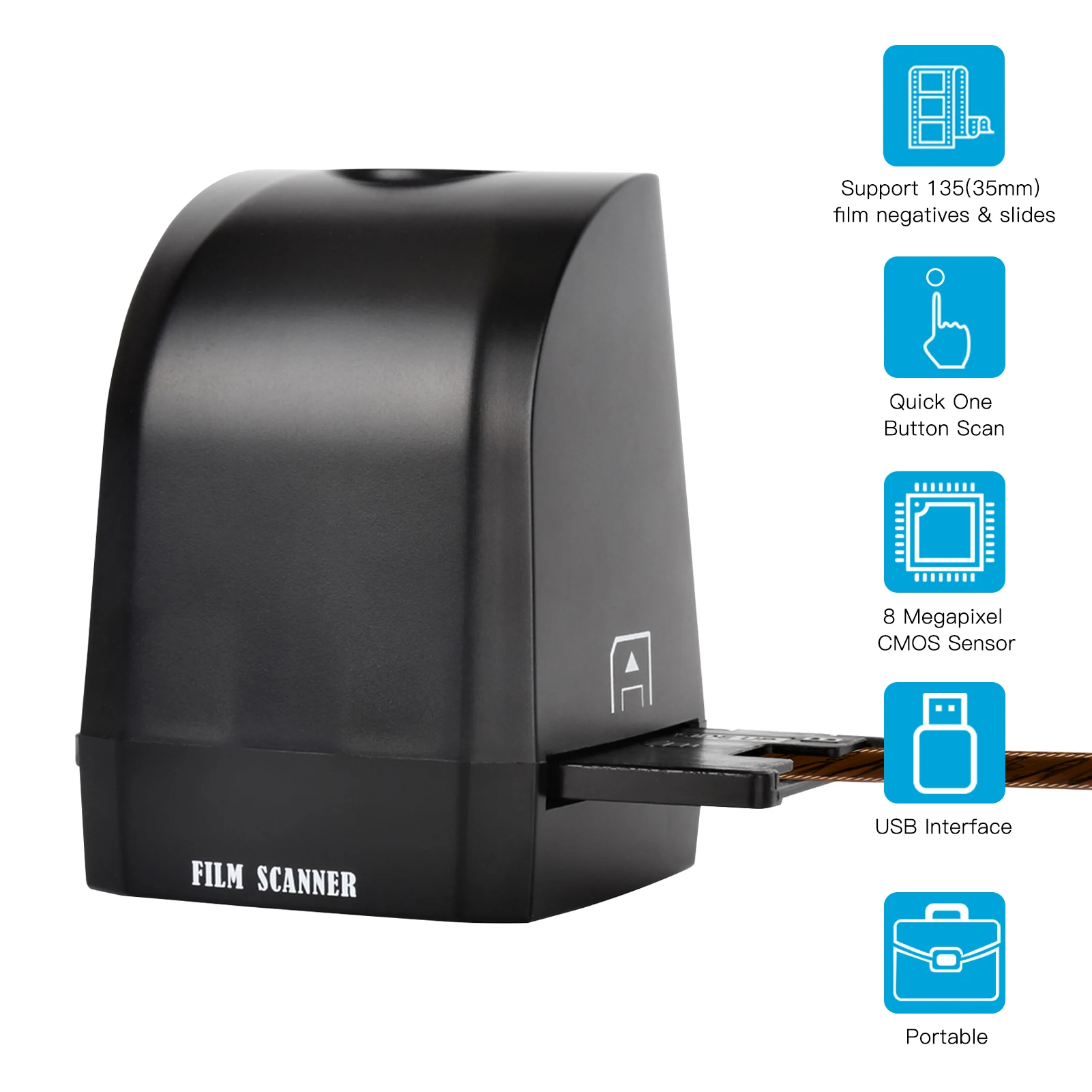 135 пленка слайд-сканер конвертер Портативный негативная сканер 8 мегапиксельная