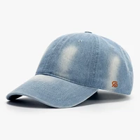 denim baseball cap embroidered retro cotton washed cap with cap with curved cornice sunshade hat goes with denim baseball cap