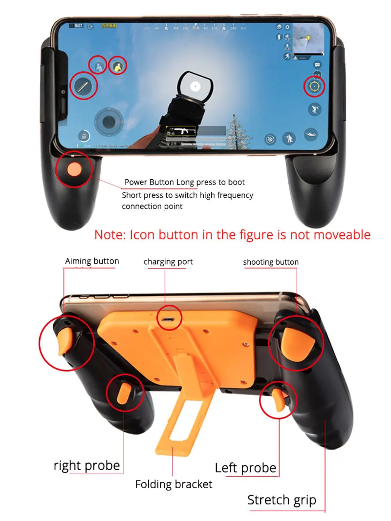 M16 шестипальцевый Bluetooth PUBG L1R1 триггер геймпад для Iphone IOS специальный игровой