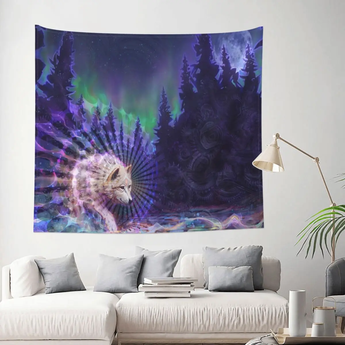 

Tapestry Spirit Wolf Forest Nature Landscape Decor Wall Room Home Decoration Hanging Living room Kawaii Aesthetic Fashion