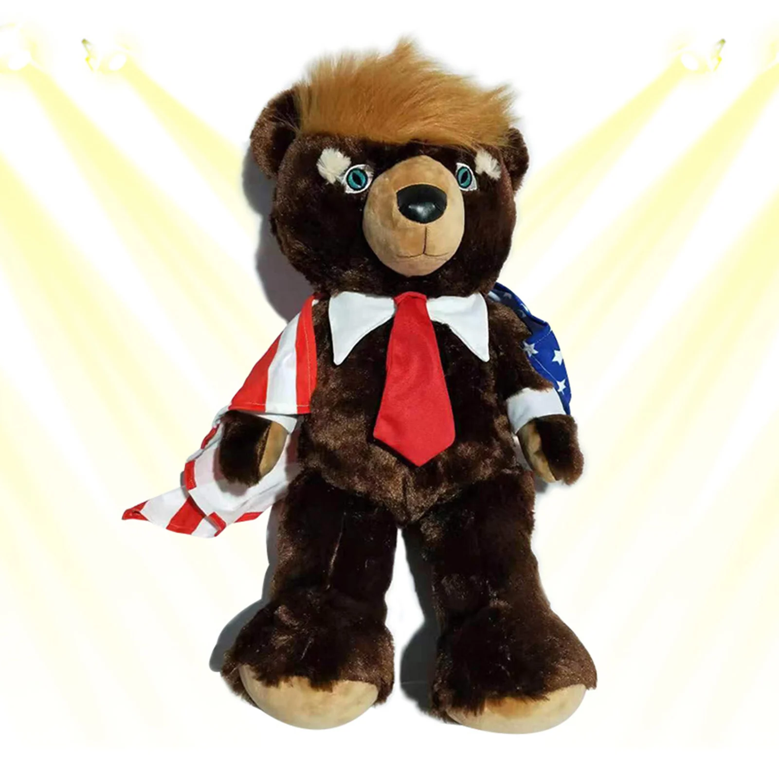 

30cm Donald Trump Bear Plush Doll Toys USA President Trumpy Bear With Flag Bear Doll Plush Stuffed Toys Kids Gifts
