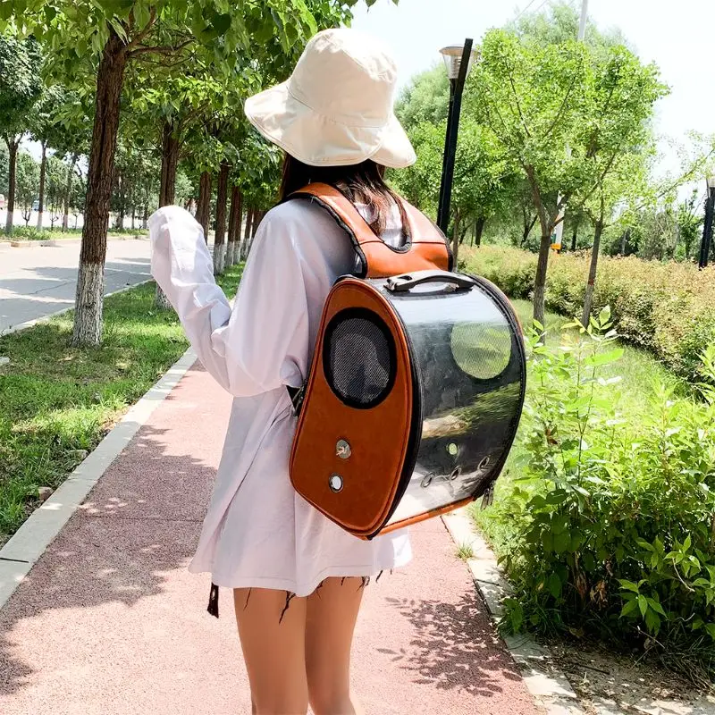 

2021 Pet Parrot Bird Carrier Travel Bag Space Capsule Transparent Cover Backpack Breathable Outdoor
