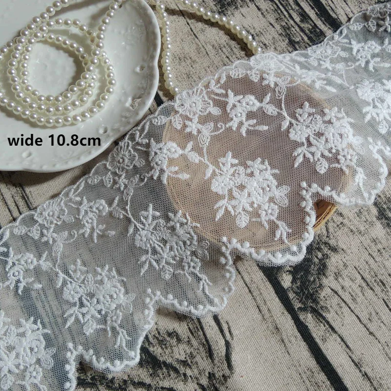 

10.8cm wide lace fabric lace DIY wedding dress tulle fabric embroidery application lace trim tailoring accessories