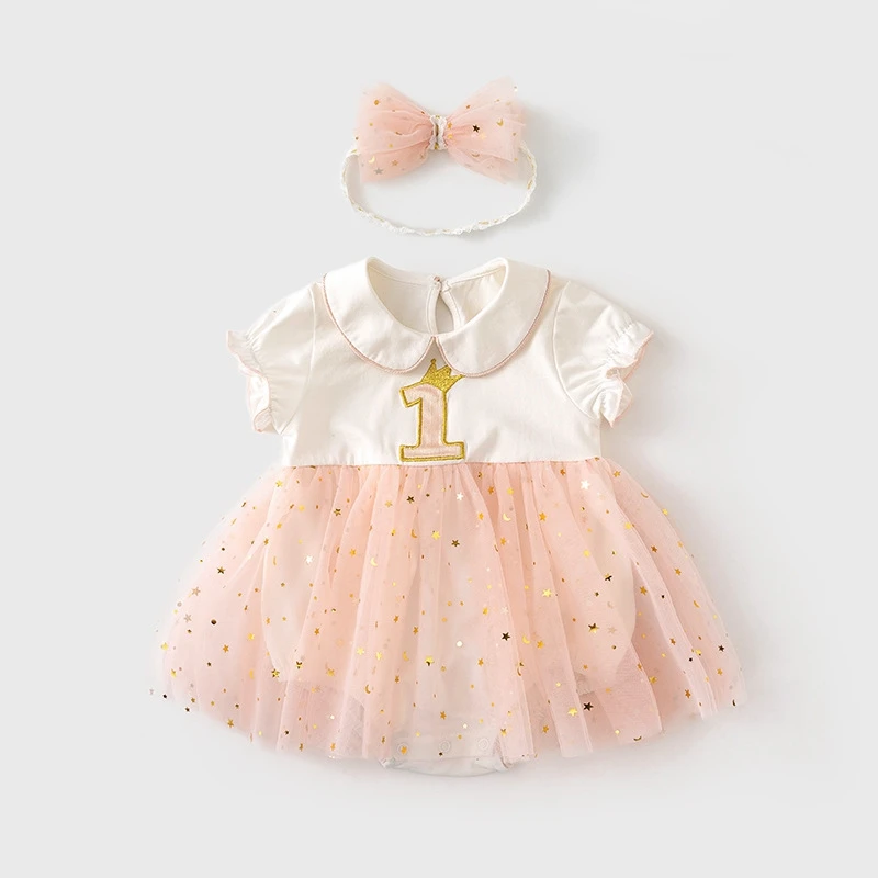 

Комбинезон с повязкой на голову для девочек, летний, с кружевом