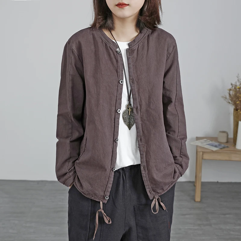 Cotton Women Jacket Original 2019 Spring Autumn Loose Thin Cardigan Long Sleeve Tops For | Женская одежда