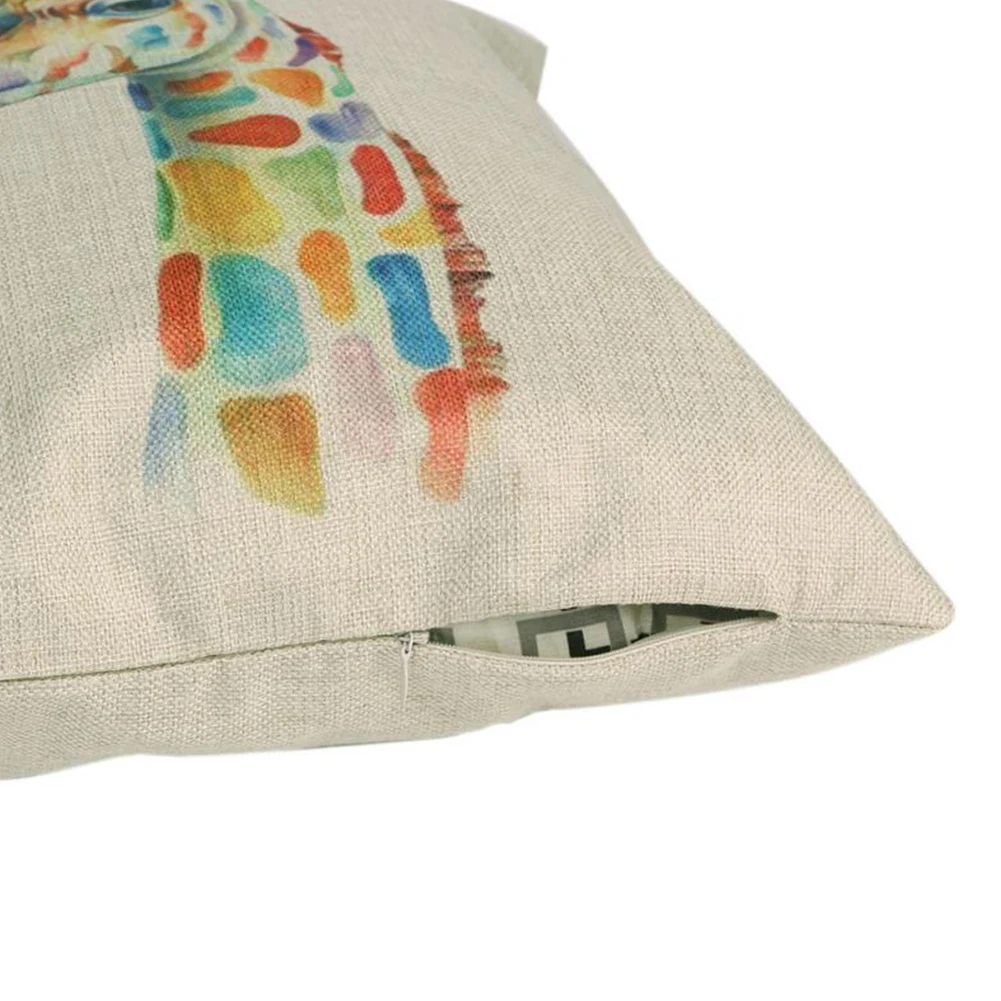 Хлопковые льняные наволочки для подушек с 3D рисунком головы жирафа