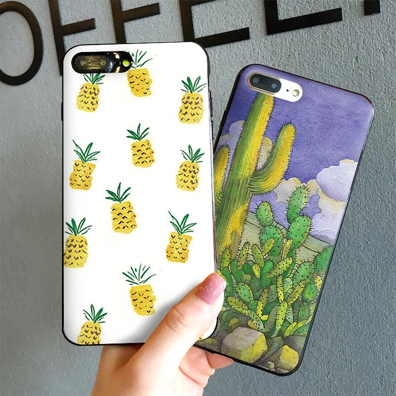 Мягкий чехол из ТПУ Pine apple с лимонным КАКТУСОМ для IPhone X XR XS MAX 5 5S 5C SE 6 S 7 8 Plus ipod touch