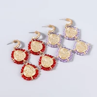 boho retro drop earring for women fashion vintage simple female acrylic pendant dangle earrings jewelry accessories ht004