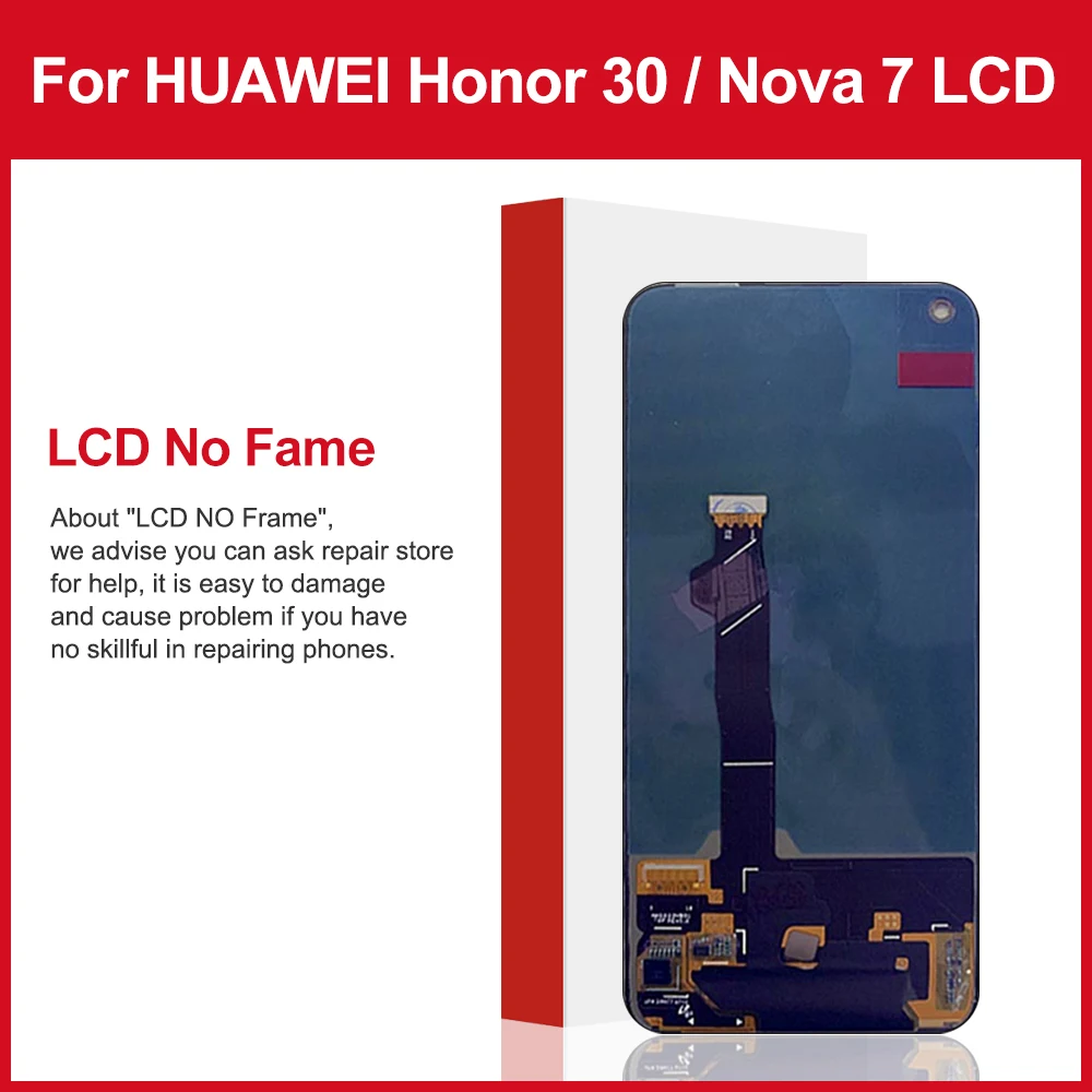 Cena Oryginalny 6.53 ''wyświetlacz Zamiennik Dla Huawei Nova 7 LCD Ekran Dotykowy Digitizer Zgromadzenie Dla Huawei Honor 30 Ekran LCD