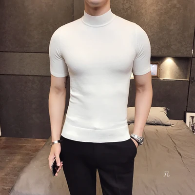 

2020 summer new men's lapel slim embroidered cotton T-shirt