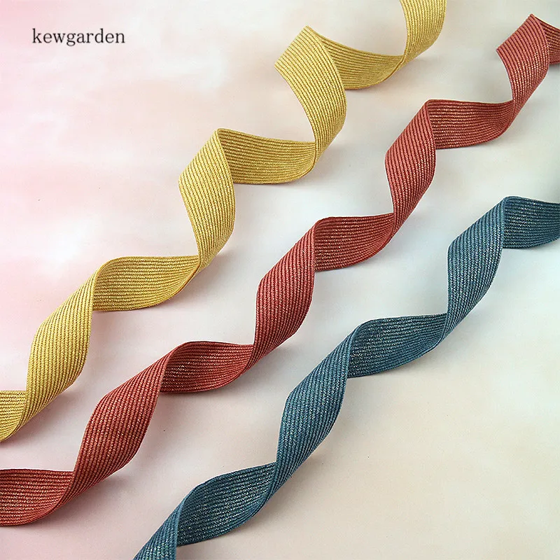 Kewgarden золотой порошок вельвет многослойные тканевые ленты 1," 1" 10 мм вручную изготовленная лента DIY бант аксессуары для волос 8 метров