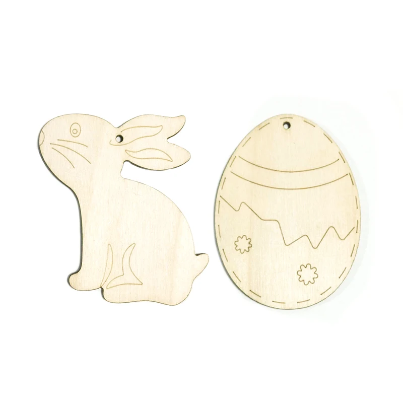 

Easter pendant hollow carving Christmas tree rabbit pendant DIY name message decorations