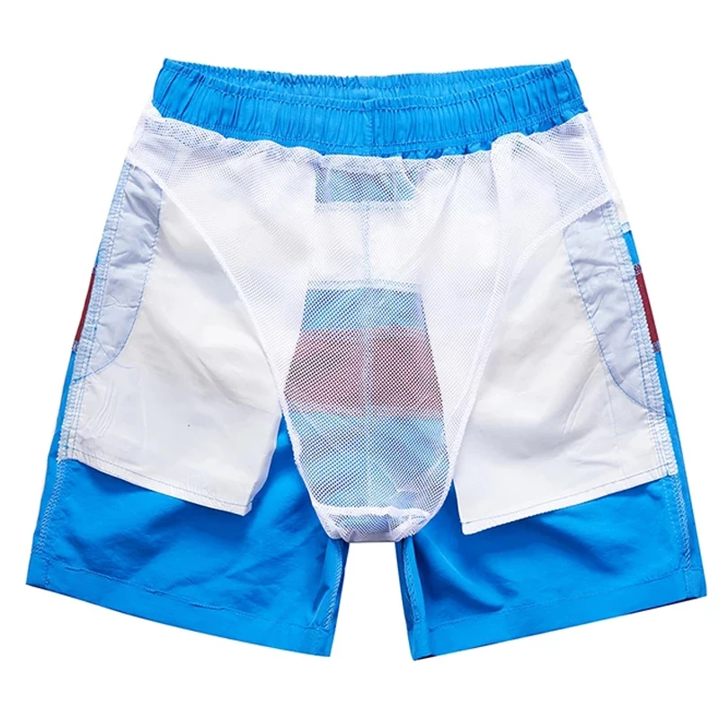 

Men's Gym Loose Short Pants Breathable Patchwork Quick Dry Outdoor Running Fitness Shorts Five Points Basketball Shorts Summer