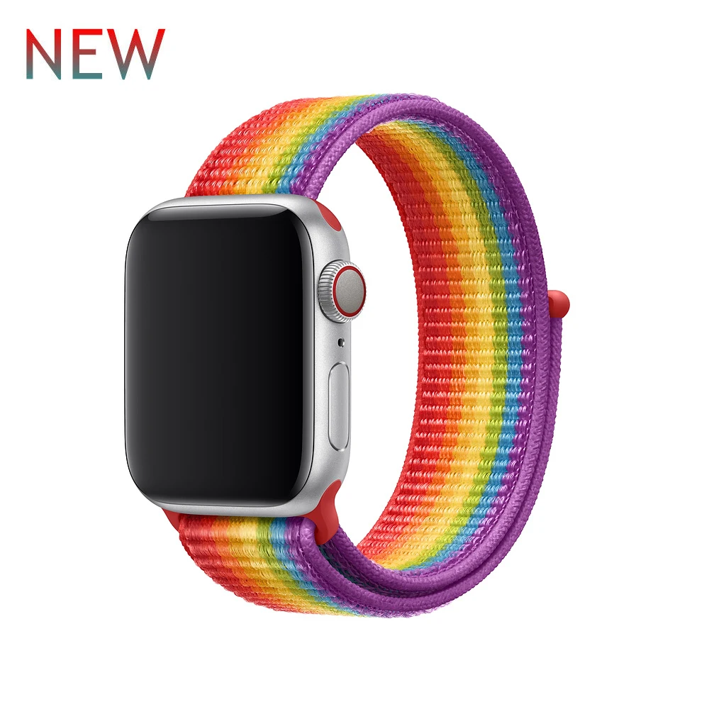 Последняя нейлоновый ремешок für apple watch группа 4 44 мм/40 мм, correa apple watch 3 42 мм/38 мм iwatch серии 4/3/2 bunte stecker чехол для телефона на руку