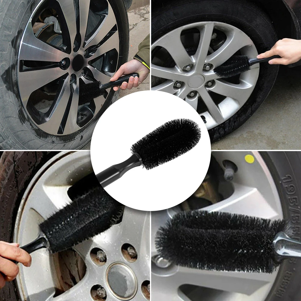 

10Pcs Natural Boar Hair Detail Brush Car Cleaning Detailing Set Automotive Detailing For Car Cleaning Dirt Dust Clean Brush