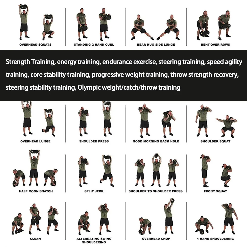 

Weight Lifting Bulgarian Sandbag 4.5kg-27kg Unfilled Power Bag Fitness Body Building Gym Sports Muscle Training Sand Bag