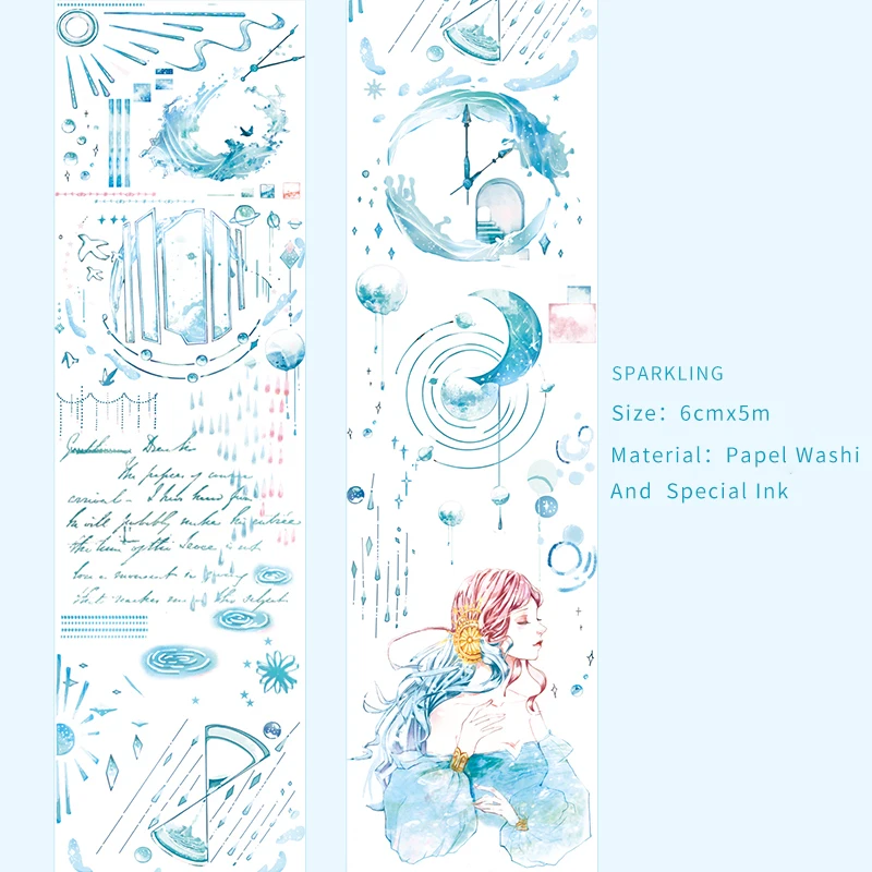 Sparkling Mr paper 4 вида конструкций Time Dreamland креативные ручные рисования Специальные чернила васи ленты пули журнал Скрапбукинг деко Маскировочные ленты - Цвет: Sparkling