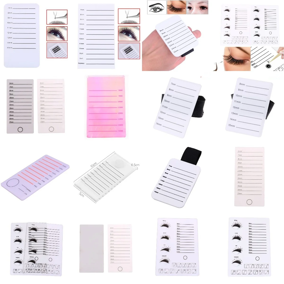 

1PCS Acrylic False Eyelashes Palette Stand Pad Pallet Lashes Holder With Tick Mark Fake Lashes Extension Essential Tool New