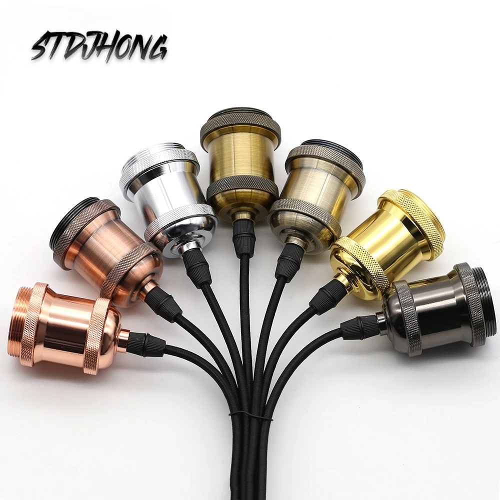 

Aluminum Douille E27 Socket AC85-265V E27 Lamp Bases Holder Vintage Retro Edison Bulb Holder Decor Hanging Lamp Pendant Lights
