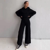 2021 newest fashion woman 2 piece set long sleeve loose jacket high waist