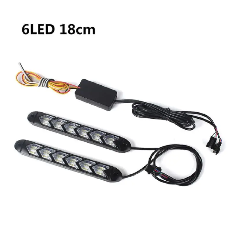 

2pcs/pair Car Daytime Running Light Waterproof Daylight Headlight Lamp Sequential Dynamic Flash Turn Signal Flowing Flasher