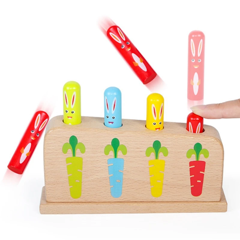 Деревянная игрушка-кролик детские головоломки игрушки прыгающая палочка