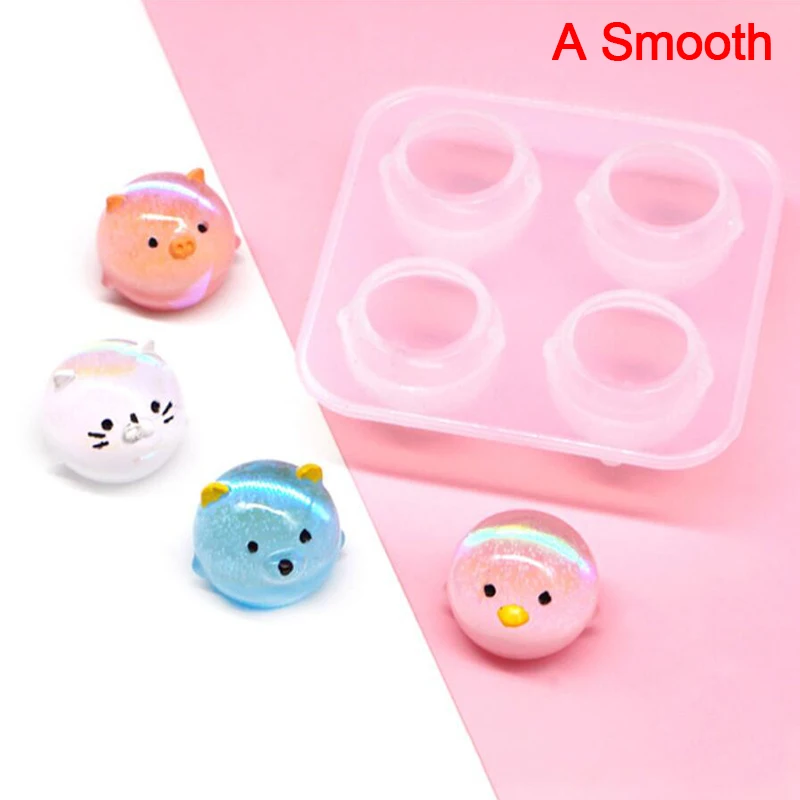 

Home DIY Crystal Epoxy Resin Mold Four Small Animal Mold Piglet Chicken Ornaments Doll Silicone Mold For Resin