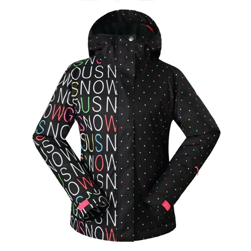 picture jacket Женский лыжный костюм, комплекты для спорта на открытом воздухе, сноубординга, 10 k, водонепроницаемые, ветрозащитные, зимние куртки и лыжные штаны, Gsou, белоснежные буквы - Цвет: picture jacket