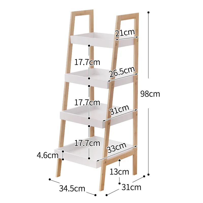 

Nordic solid wood shelf Modern simplicity corner storage rack in multi-storey living room bedroom Japanese floor stand organizer