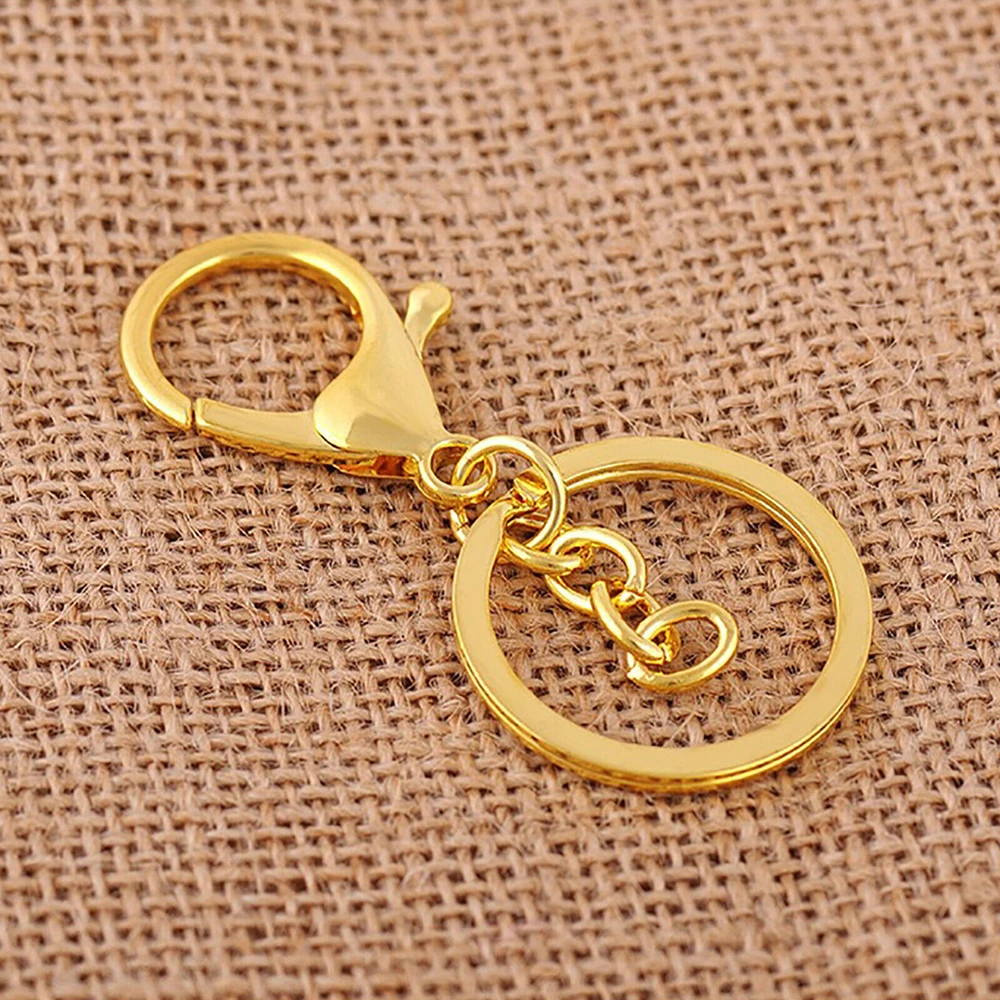 

10pcs Gold Swivel Lobster Clasp Trigger Clip Key Ring Used For Key Chains Hanging Crafts Extension Chain Split Rings