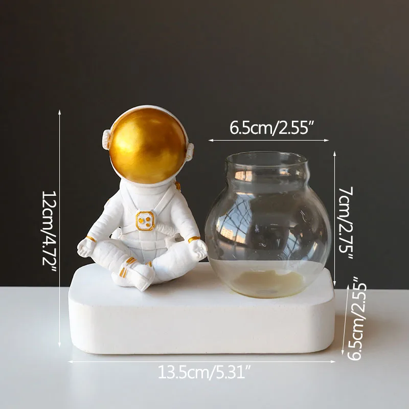 

Nordic Astronaut Transparent Glass Hydroponics Home Decor Living Room Display Furnishings Green Dill Desktop Decoration Ornament