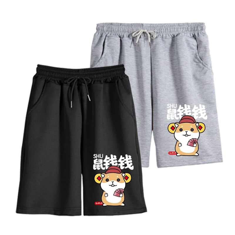 

Летние мужские шорты в стиле «хип-хоп» с эластичной резинкой на талии с рисунком из полиэфира шорты Homme Повседневная Уличная одежда размера ...