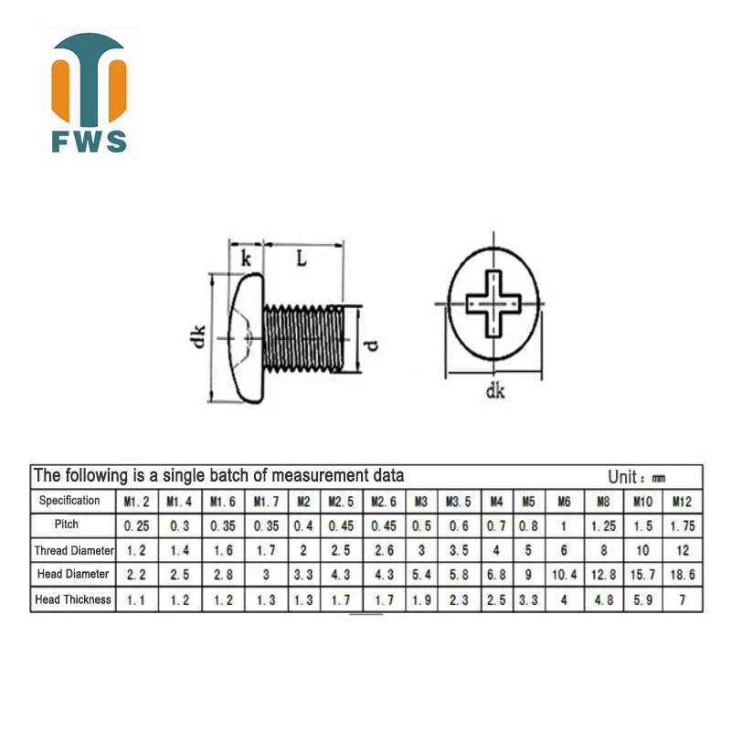 Винты крестовые встраиваемые с головкой из нержавеющей стали 316 Гбит/т 818-85 DIN ISO 7045