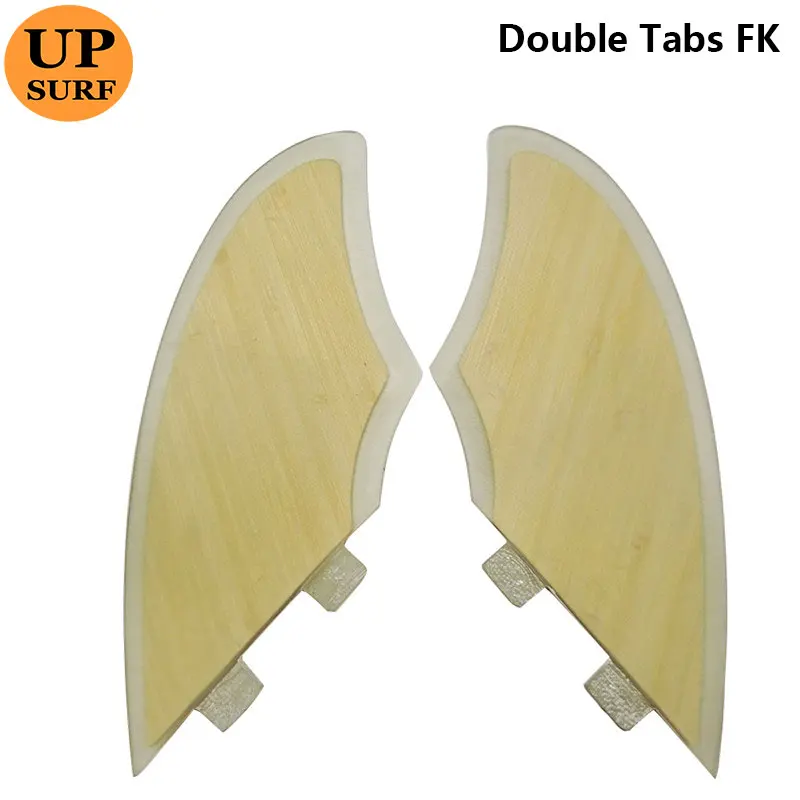 Double Tabs twin fins FK Fiberglass Bamboo skin Keel Fins New Style Surfboard accessories Upsurf Fins Free Shipping