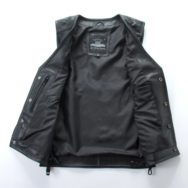 Мужской мотоциклетный жилет withe из натуральной коровьей кожи в стиле панк с