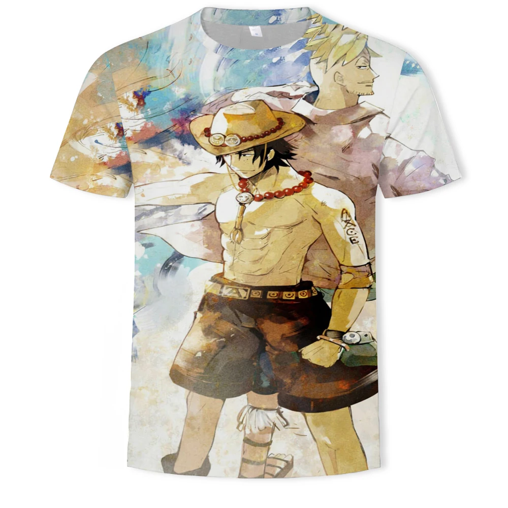 

anime clothes t-shirts man summer among us one piece tiny spark off white the film Oversized t-shirt