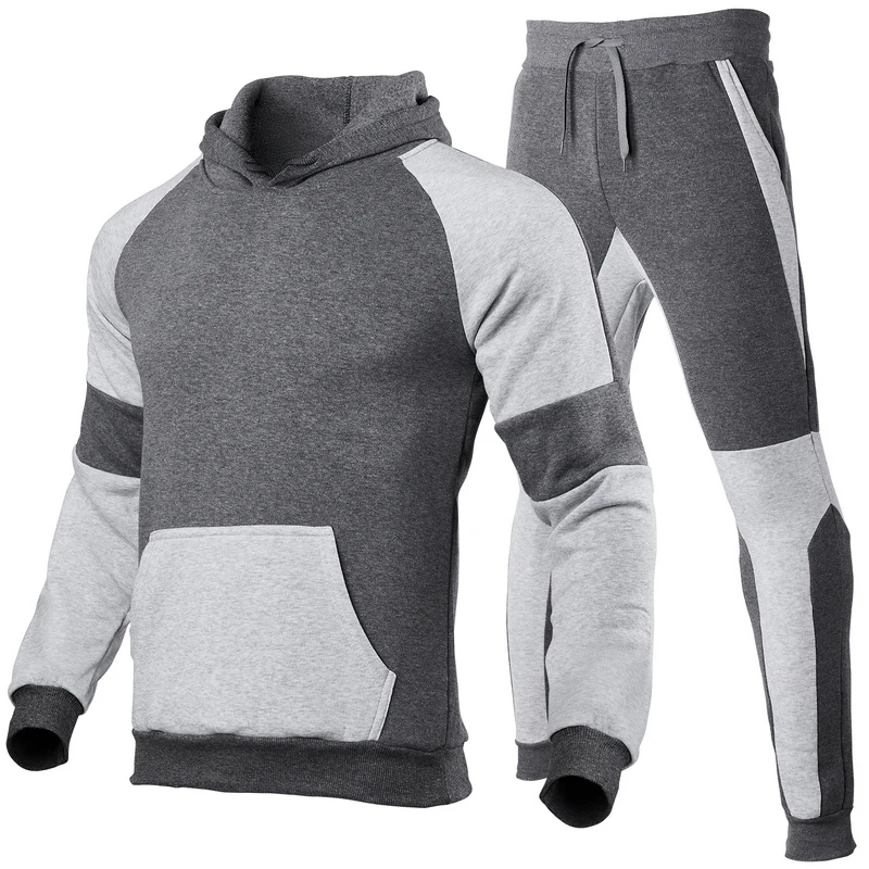 

2021 Casual Tracksuit Men 2 Pieces Sets Hooded Sweatshirts Spring Men's Clothes Pullover Hoodies Pants Suit print Men's Hoodie