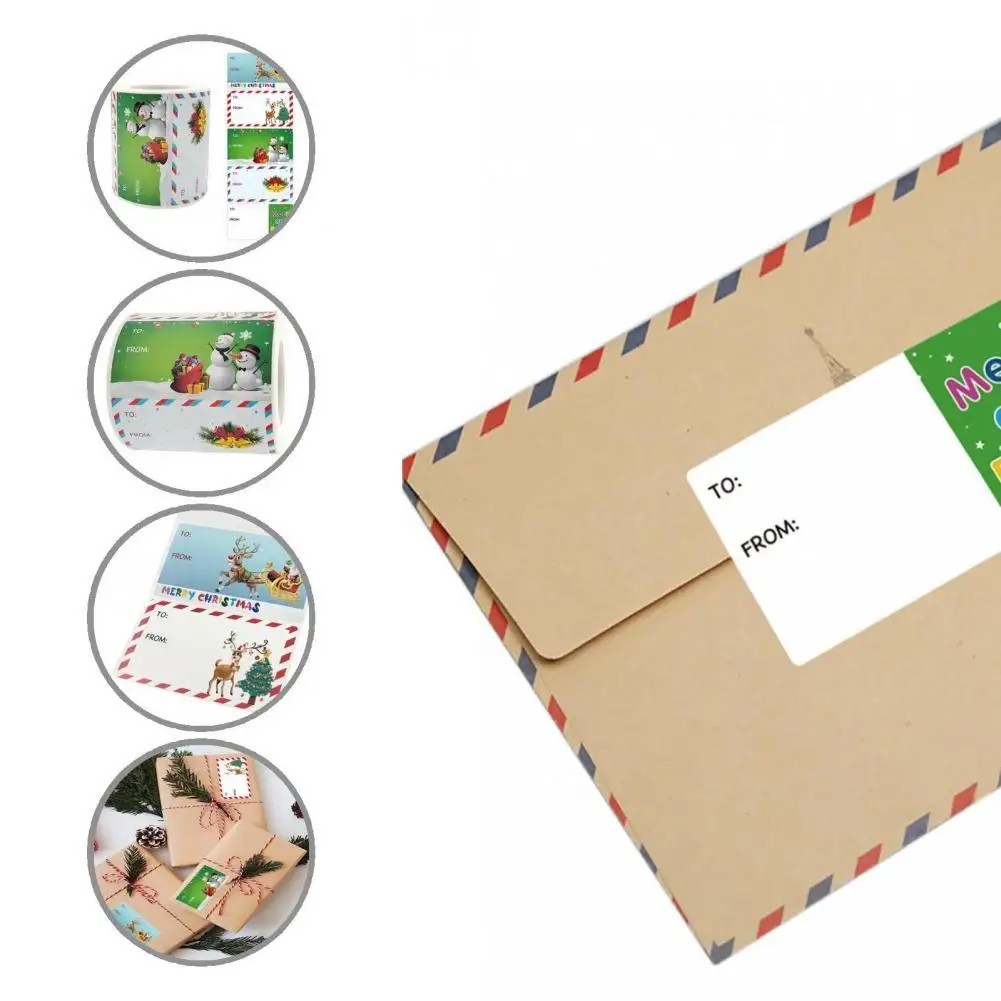 

Rectangle Christmas Tags Sticker Art Paper Strong Stickiness Premium Art Paper Rectangle Xmas Tags Sticker