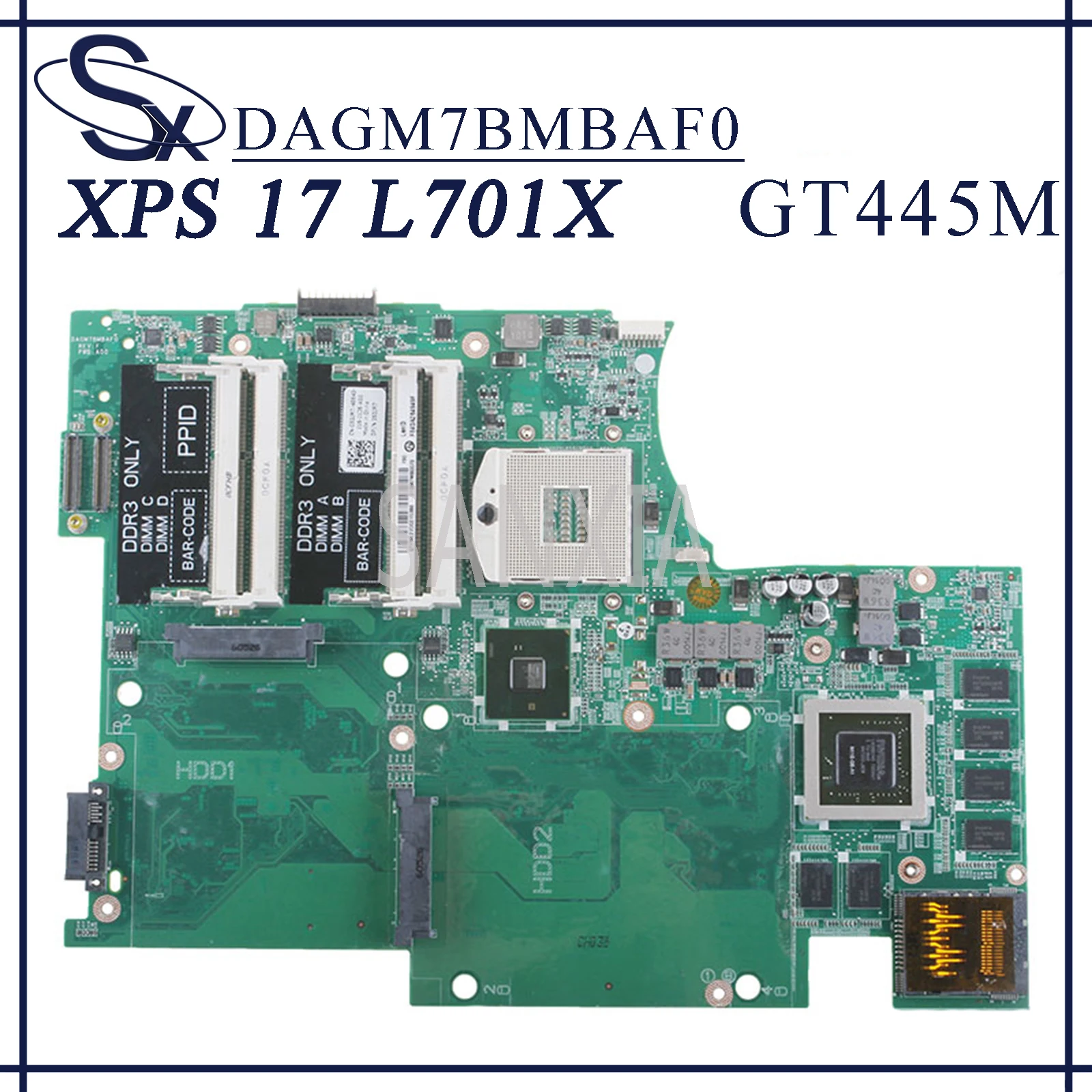 

KEFU DAGM7BMBAF0 Laptop motherboard for Dell XPS 17 L701X original mainboard GT445M CN-053JR7