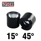 Светодиодные линзы 14,5 мм, 20 шт., черные и белые, светоотражающий Коллиматор, 15 градусов, 45 градусов, 1 Вт, 3 Вт, 5 Вт, высокомощсветодиодный светодиодный прожектор