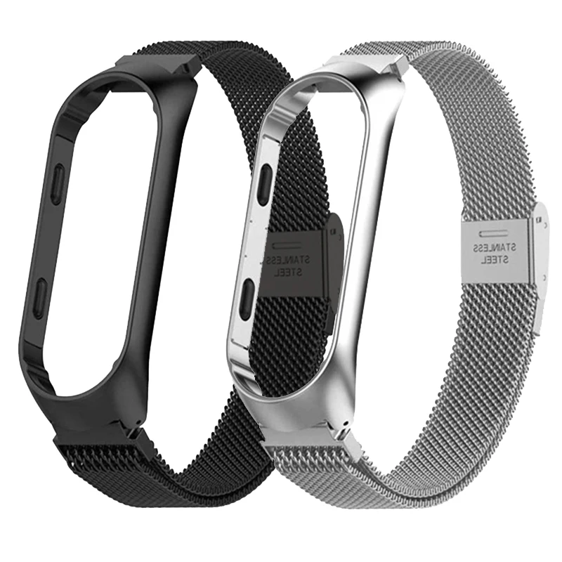Ремешок металлический для Xiaomi Mi Band 6 5 4 3 браслет из нержавеющей стали смарт часов