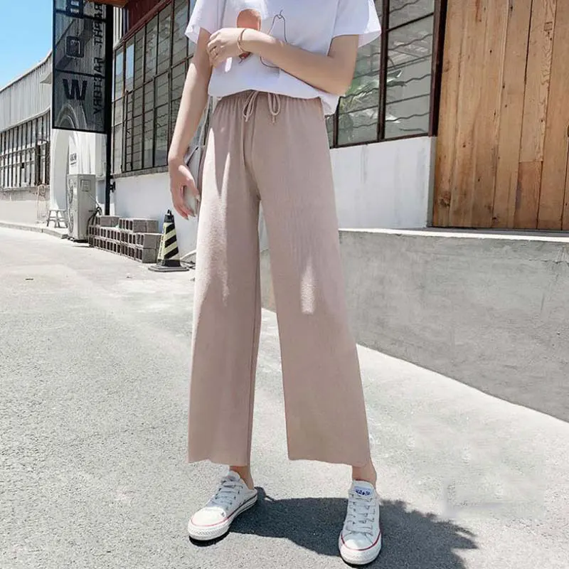 

2020 Spring Wide Leg Pants Women Trousers Wide Pants High Waist Ladies Summer Korean Trousers For Women Black Red