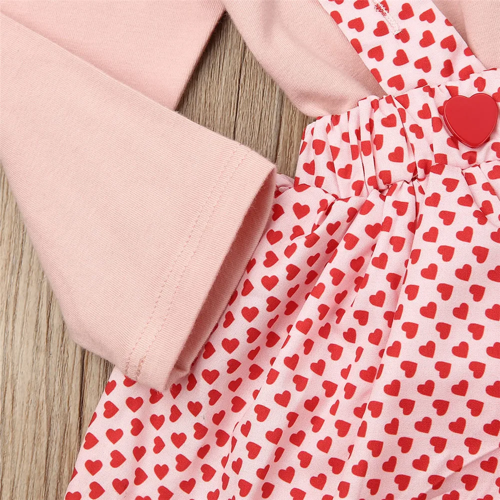 Милый комплект одежды из 2 предметов для новорожденных девочек розовый топ