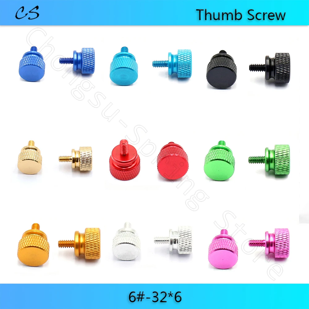 6#-32*6 Step Thumb Screw Aluminum Alloy M3.5 Computer Case Knurled Hand Screws Anodized Tighten Bolts Manual Adjusting DIY | Обустройство