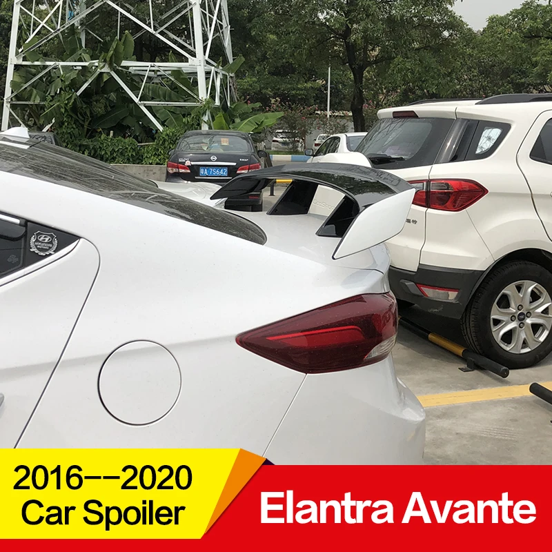 Использовать для hyundai Elantra Avante спойлер 17 18 19 20 лет ABS Пластиковый материал заднее крыло EX стиль спортивные аксессуары