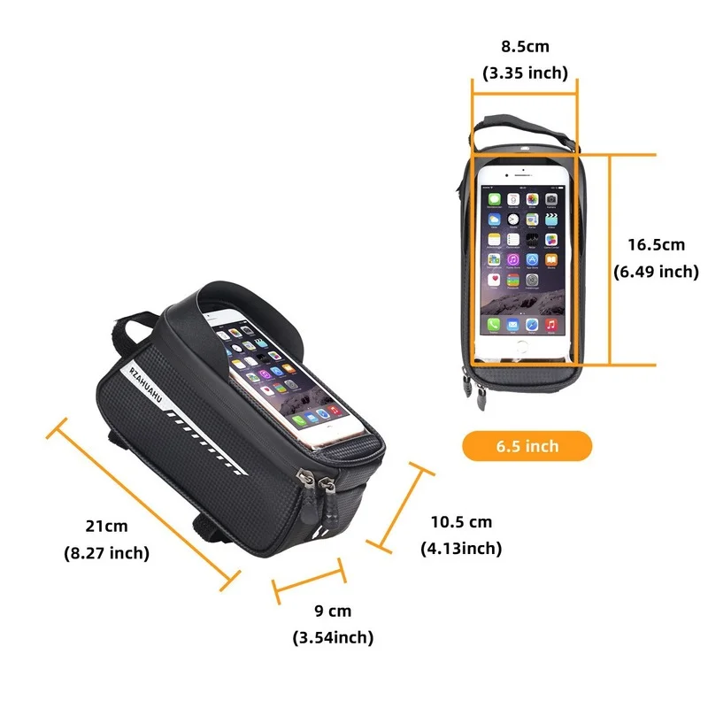 

Bicycle Bag Waterproof Touch Screen Cycling Bag Top Front Tube Frame MTB Road Bike Bag 6.5 Phone Case Bike Accessories